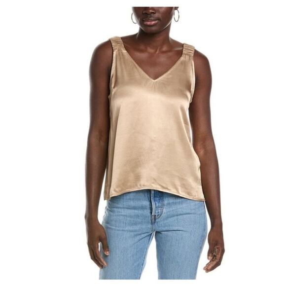 Nation LTD Tops - NWT Nation LTD Kyle Tank Top Gold Cafe au lait Silky Blouse Medium Made in USA